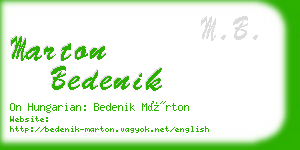 marton bedenik business card